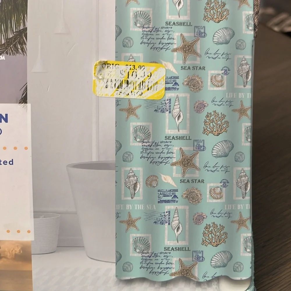 New! Hous of tropix Blue shell design Shower Curtain